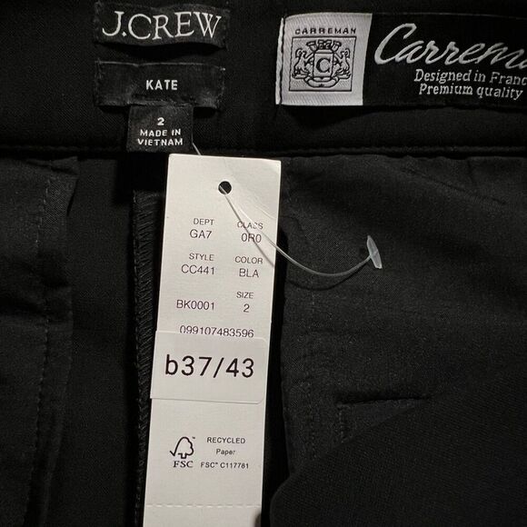 J. Crew Kate straight-leg pant in four-season stretch Black Size 2 NWT CC441 - Picture 7 of 10